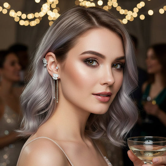 Ohrclips mit Schmetterlings- und Blumenmotiv – kein Ohrloch erforderlich