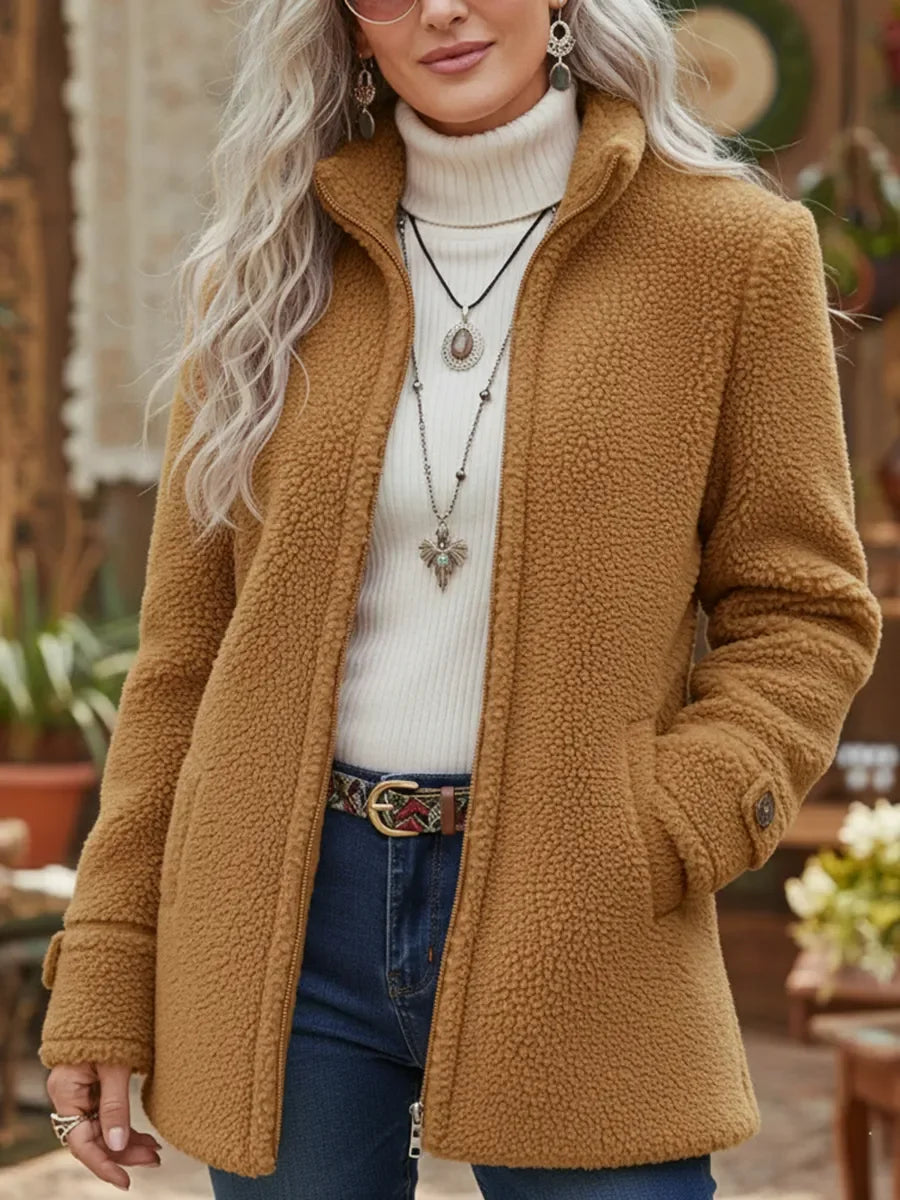 Adina mittellange Jacke mit Reißverschluss